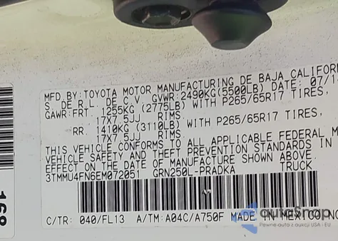 2014 Toyota Tacoma Base V6 from USA, damaged, VIN 3TMMU4FN6EM072051